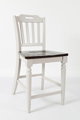 Orchard Park Dark Brown/Light Grey Slatback Stool (Set of 2) - Ornate Home