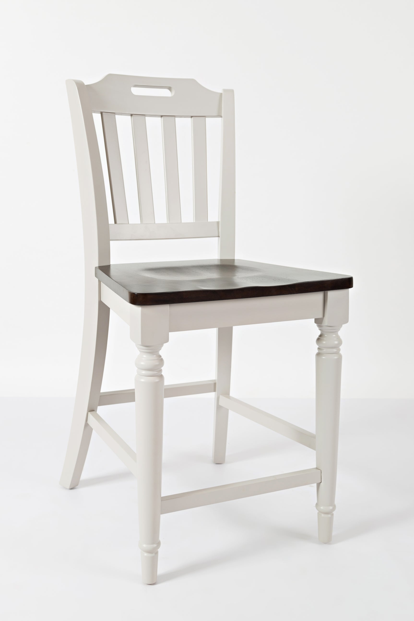 Orchard Park Dark Brown/Light Grey Slatback Stool (Set of 2) - Ornate Home