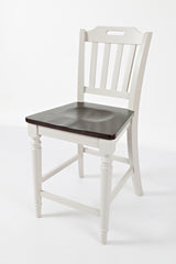 Orchard Park Dark Brown/Light Grey Slatback Stool (Set of 2) - Ornate Home