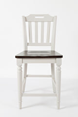 Orchard Park Dark Brown/Light Grey Slatback Stool (Set of 2) - Ornate Home