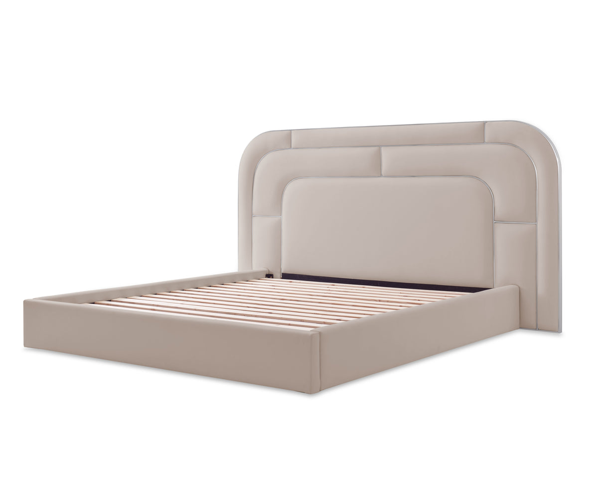 Orchid Chrome/Gray King Lift Up Storage Bed
