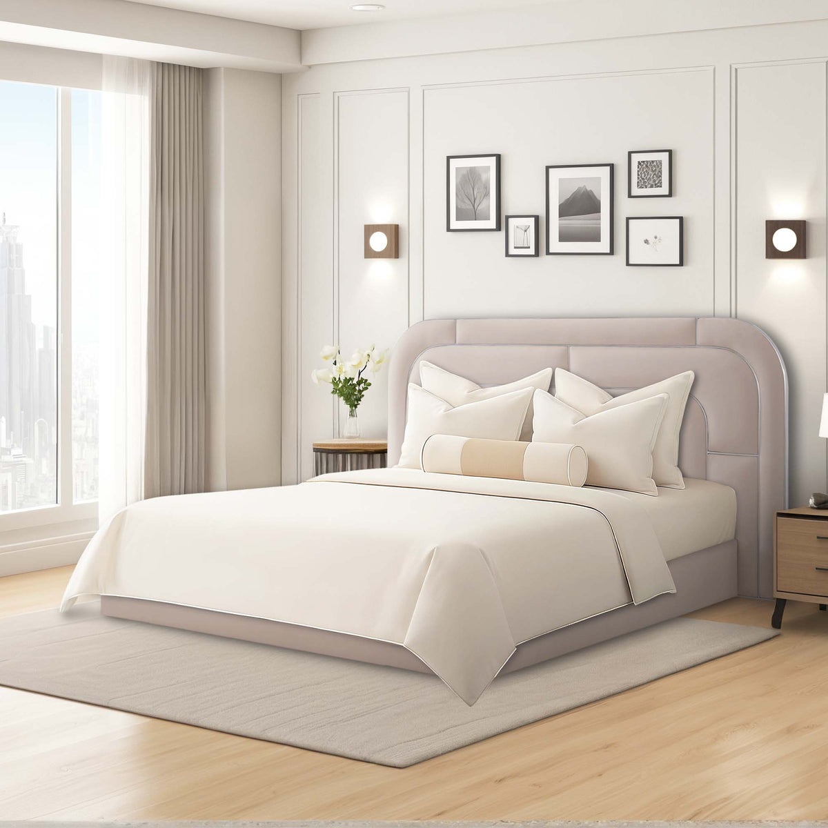 Orchid Chrome/Gray King Lift Up Storage Bed