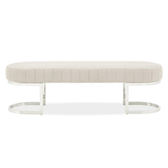 Orchid Chrome/Gray Velvet Accent Bench - Ornate Home