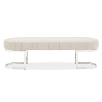 Orchid Chrome/Gray Velvet Accent Bench - Ornate Home