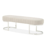 Orchid Chrome/Gray Velvet Accent Bench - Ornate Home