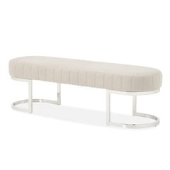 Orchid Chrome/Gray Velvet Accent Bench - Ornate Home