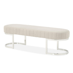 Orchid Chrome/Gray Velvet Accent Bench - Ornate Home