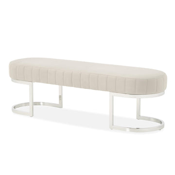 Orchid Chrome/Gray Velvet Accent Bench - Ornate Home