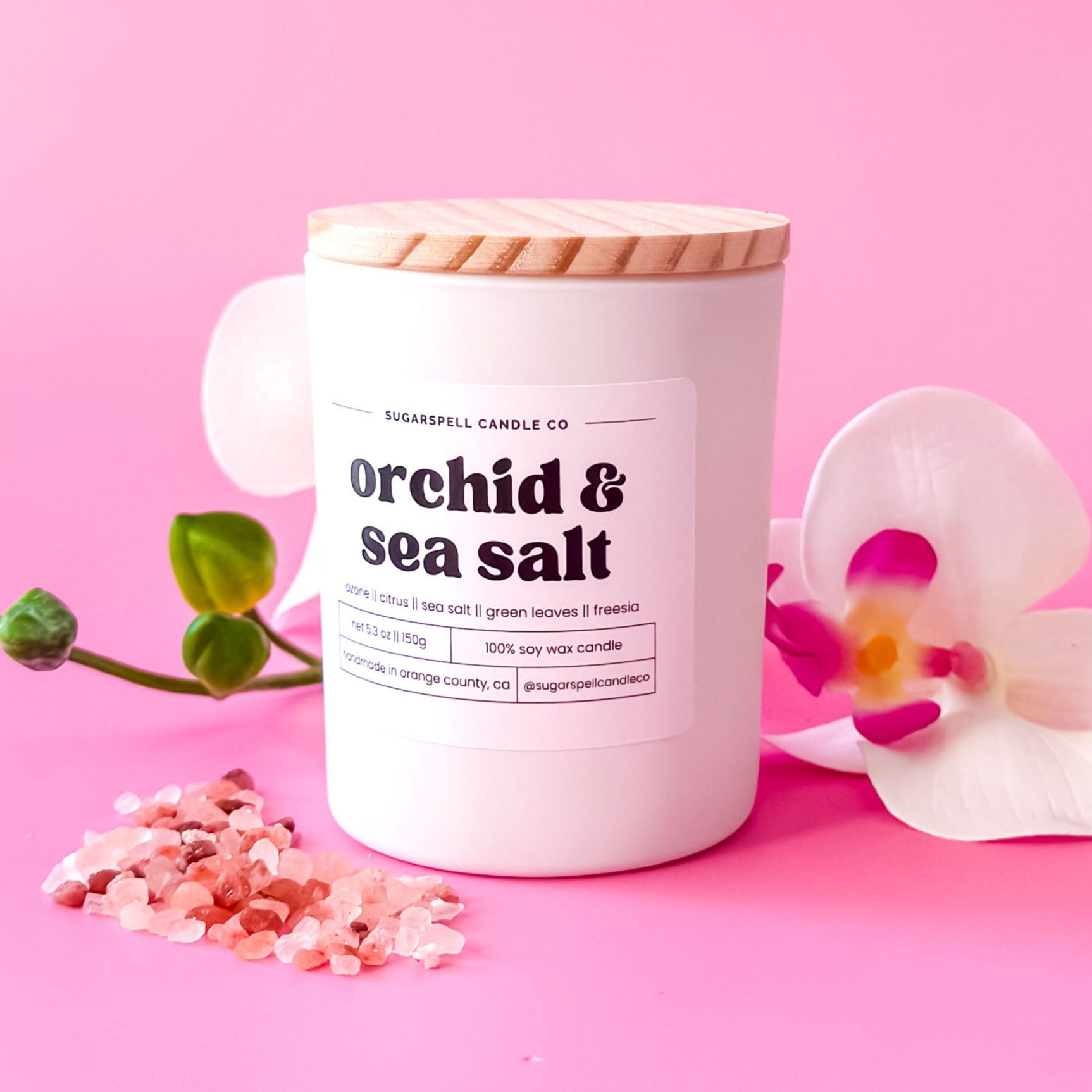 Orchid & Sea Salt 5.3oz Soy Candle - Ornate Home