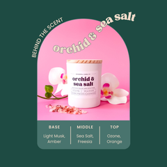 Orchid & Sea Salt 5.3oz Soy Candle - Ornate Home