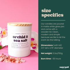 Orchid & Sea Salt 5.3oz Soy Candle - Ornate Home