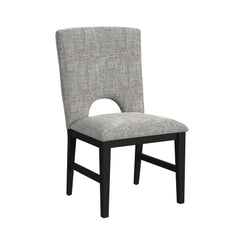 Oregon Black 5-Piece Standard Height Dining Set with Round Table with Glass Top & Four Chairs - Ornate Home
