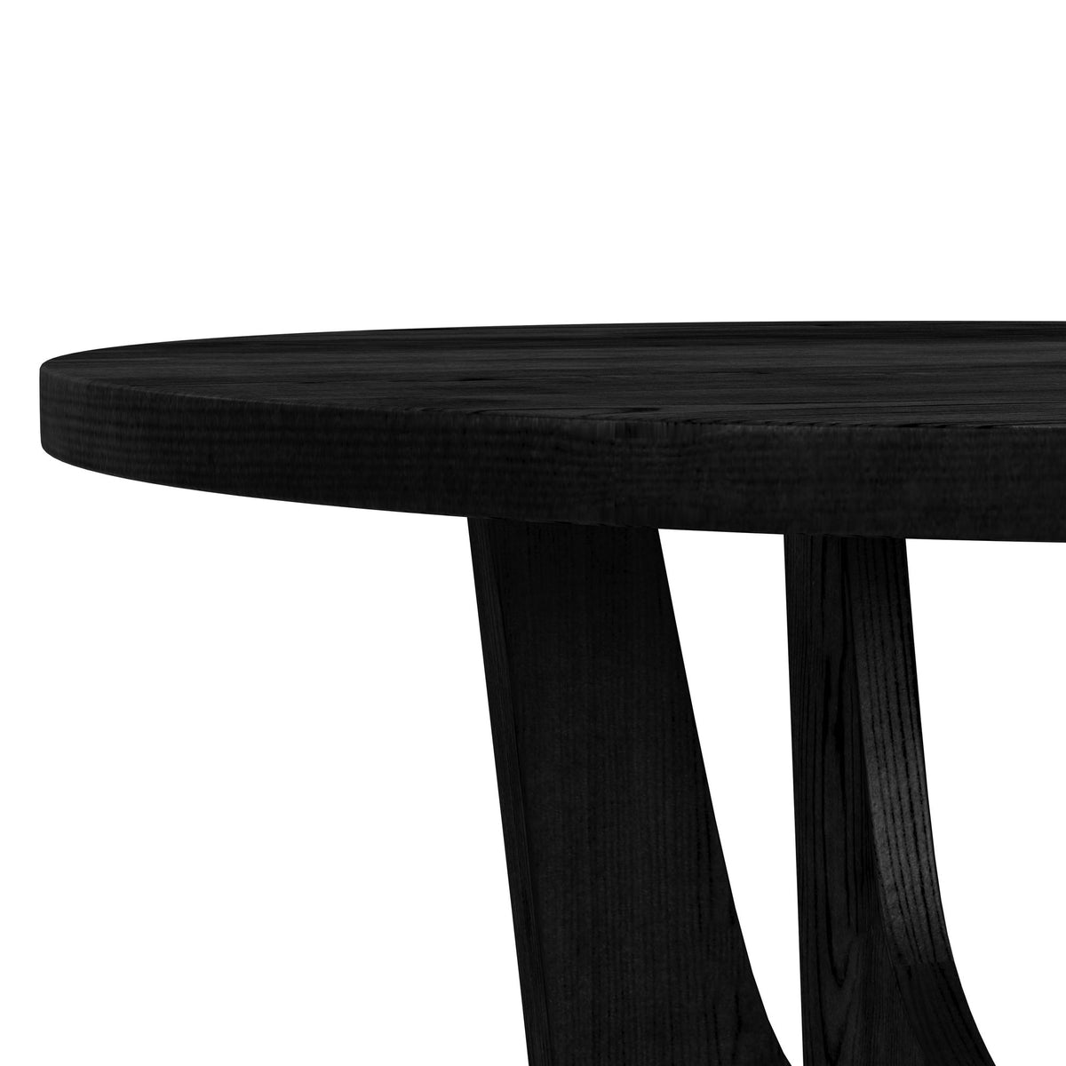 Oregon Black 5-Piece Standard Height Dining Set with Round Table with Wood Top & Four Chairs - Ornate Home