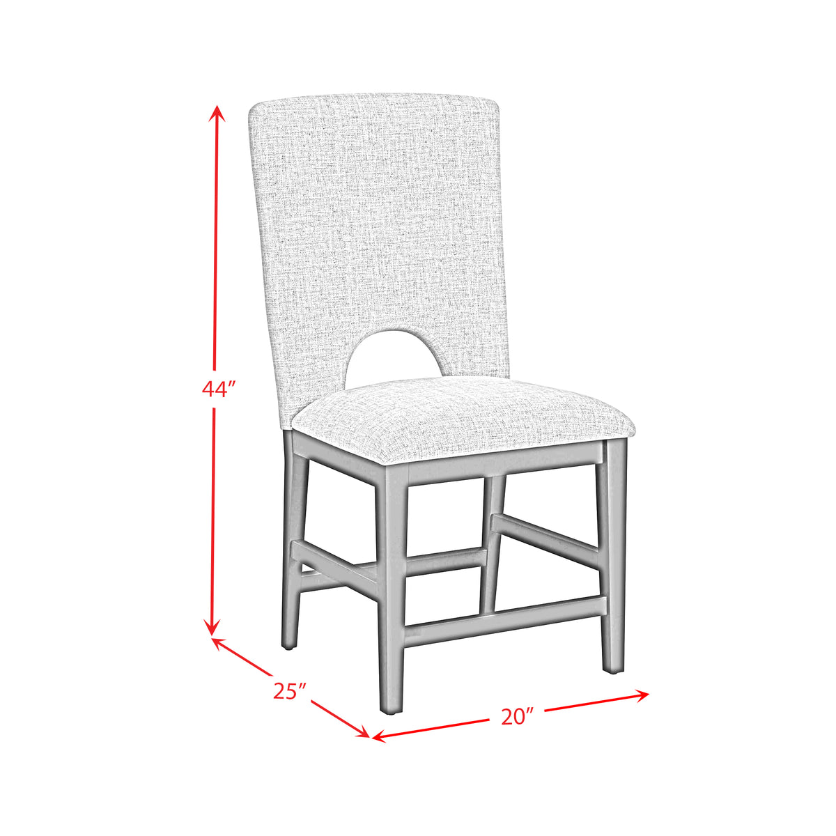 Oregon Black/Grey Counter Side Chair (Set of 2) - Ornate Home