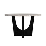 Oregon Black/Grey Round Counter Table with Faux Marble Top - Ornate Home