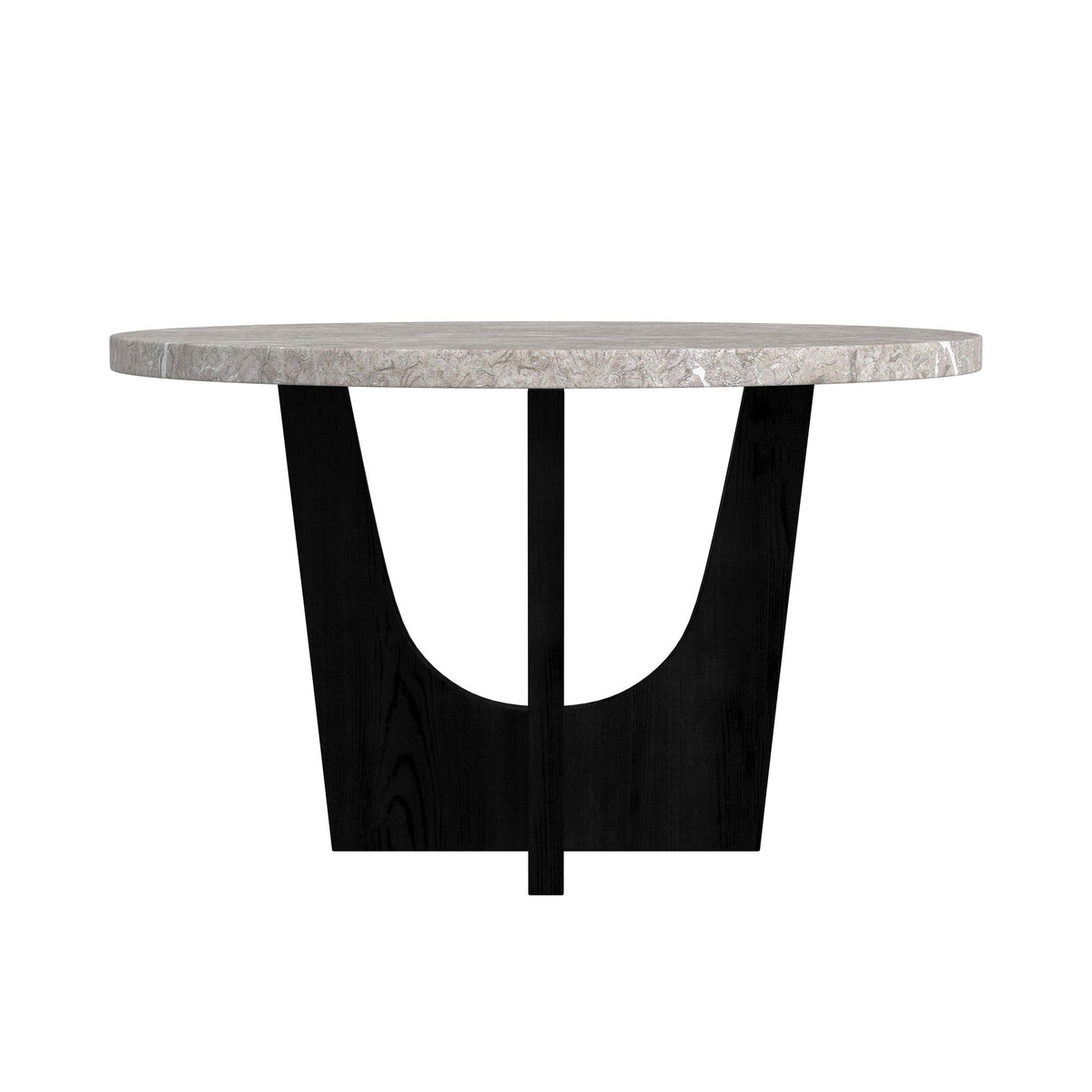 Oregon Black/Grey Round Counter Table with Faux Marble Top - Ornate Home