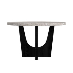 Oregon Black/Grey Round Counter Table with Faux Marble Top - Ornate Home