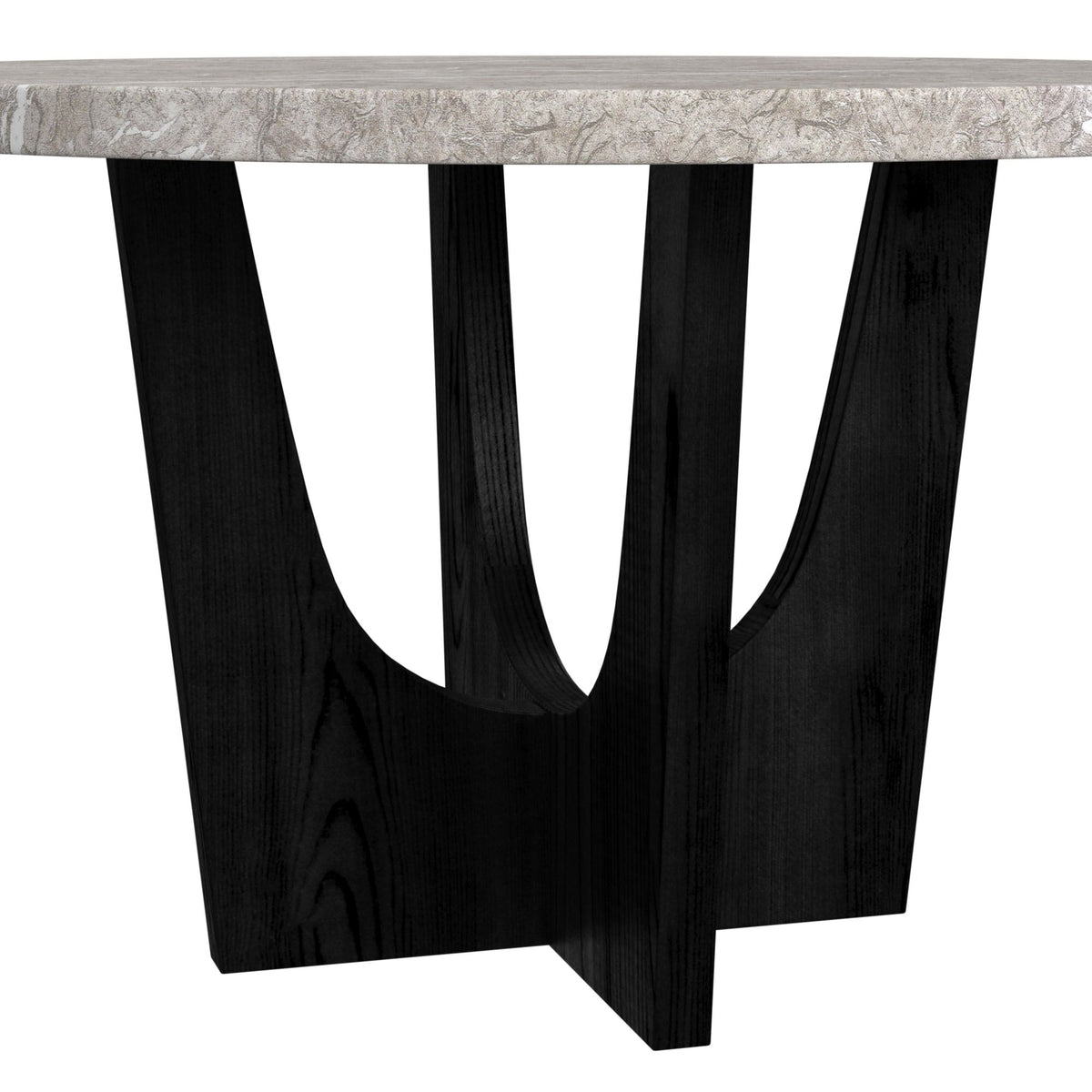 Oregon Black/Grey Round Counter Table with Faux Marble Top - Ornate Home