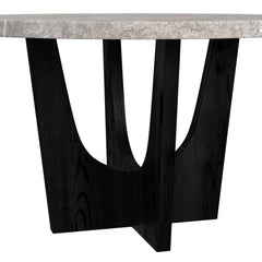 Oregon Black/Grey Round Counter Table with Faux Marble Top - Ornate Home