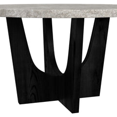 Oregon Black/Grey Round Dining Table with Faux Marble Top - Ornate Home