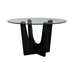 Oregon Black Round Counter Table with Glass Top - Ornate Home