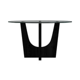 Oregon Black Round Counter Table with Glass Top - Ornate Home