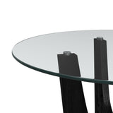 Oregon Black Round Counter Table with Glass Top - Ornate Home