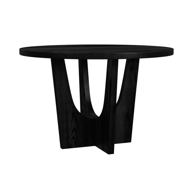 Oregon Black Round Counter Table with Wood Top - Ornate Home