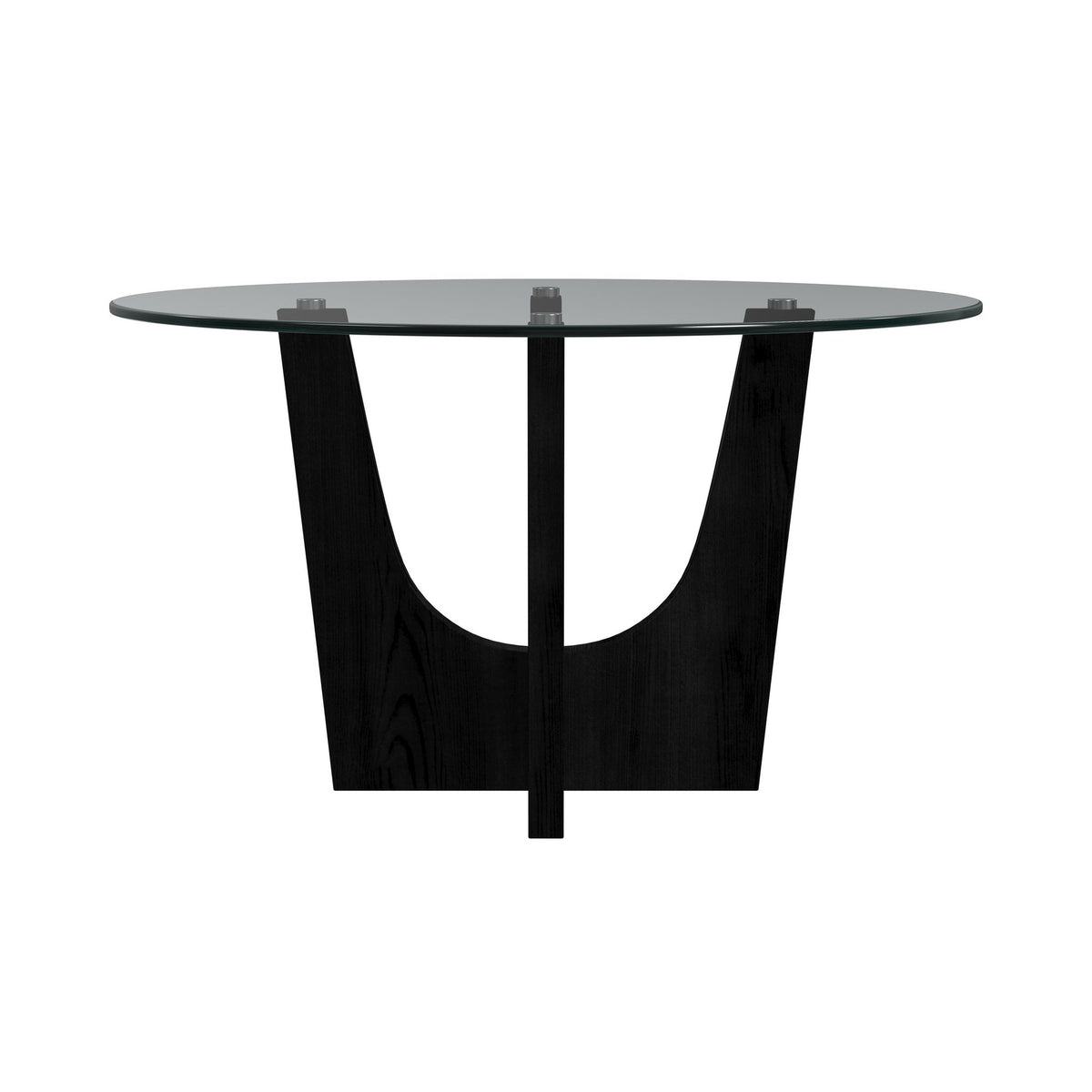 Oregon Black Round Dining Table with Glass Top - Ornate Home