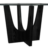 Oregon Black Round Dining Table with Glass Top - Ornate Home