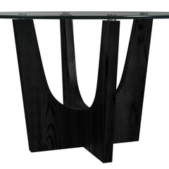 Oregon Black Round Dining Table with Glass Top - Ornate Home