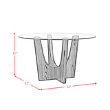 Oregon Black Round Dining Table with Glass Top - Ornate Home