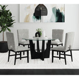 Oregon Black Round Dining Table with Glass Top - Ornate Home