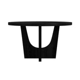 Oregon Black Round Dining Table with Wood Top - Ornate Home