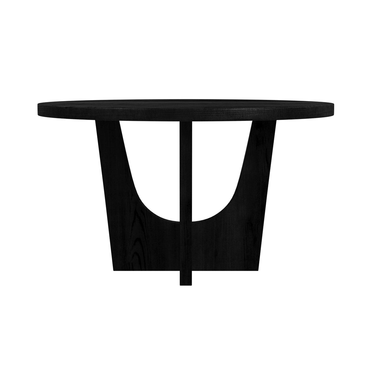 Oregon Black Round Dining Table with Wood Top - Ornate Home