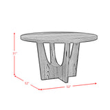 Oregon Black Round Dining Table with Wood Top - Ornate Home