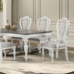 Orford Antique White/Dark Walnut 7 Pc. Dining Set - Ornate Home