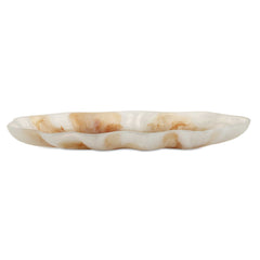 Organic Elegance Brown/White Wavy Oval Bowl - Ornate Home