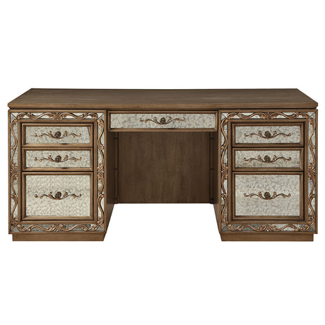Orianne Antique Gold Computer Desk & Hutch - Ornate Home