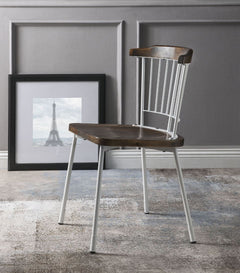 Orien White/Brown Oak Side Chair (Set of 2) - Ornate Home