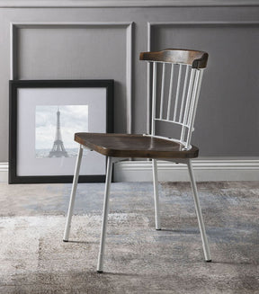 Orien White/Brown Oak Side Chair (Set of 2) - Ornate Home