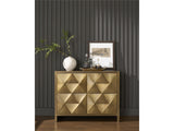 Origami Aged Gold Hall Chest - Ornate Home