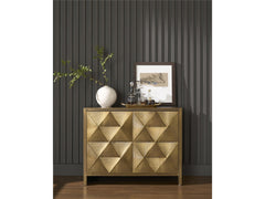 Origami Aged Gold Hall Chest - Ornate Home