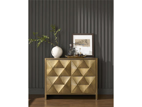 Origami Aged Gold Hall Chest - Ornate Home