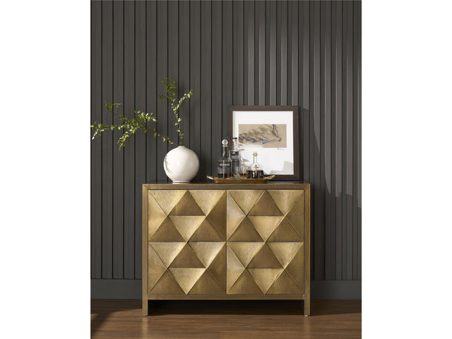 Origami Aged Gold Hall Chest - Ornate Home