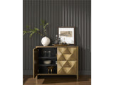Origami Aged Gold Hall Chest - Ornate Home