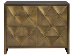 Origami Aged Gold Hall Chest - Ornate Home