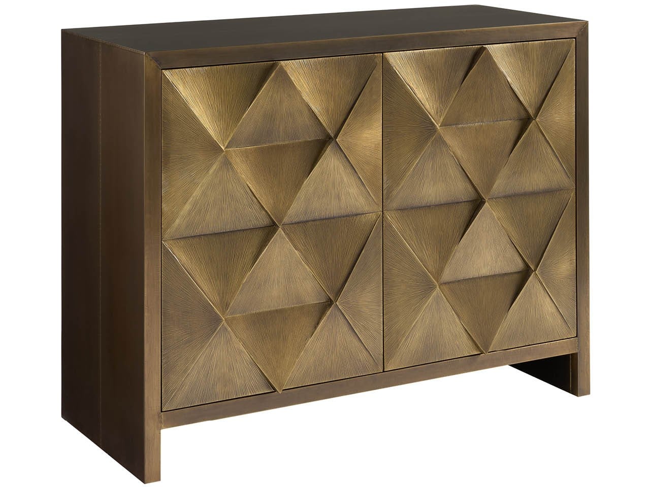 Origami Aged Gold Hall Chest - Ornate Home