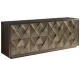 Origami Antique Champagne Credenza - Ornate Home