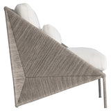 Origami Egret Grey/White/Cream Outdoor Chair - Ornate Home